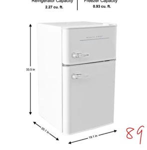 MAGIC CHEF Retro 3.2 Cu. Ft. 2 Door Mini Fridge in White