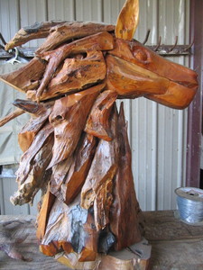 lot 51 image: Sculpture Driftwood Horse Head