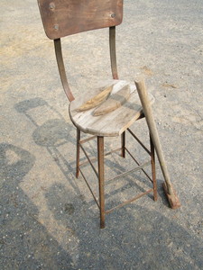 lot 112 image: Shop Stool, Sledge Hammer