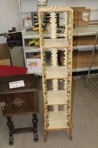 lot 715 image: Custom Hand-built Wood Shelving Unit 5-tier by WWI Veteran