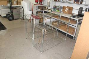lot 723 image: Lot of (2) Wire Shelving Units