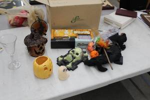 lot 770 image: Halloween Dcor  with Pumpkins, Witches, Ghouls and Skeletons
