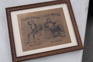 lot 766 image: 1870 Old Way New Way Credit Propaganda Wall Art in Frame