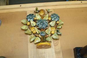 lot 803 image: Clay Candleholder  with Candles