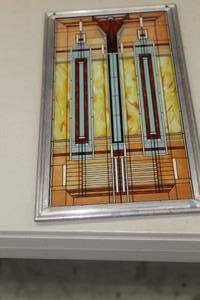 lot 790 image: Stained Glass Wall Art in Metal Frame