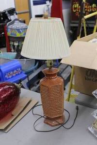 lot 833 image: Table Lamp  with White Fabric Shade