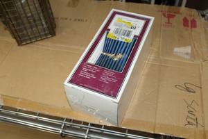 lot 958 image: Lot of (One Pair) Lacquered Brass Curtain Ties (in original packaging)