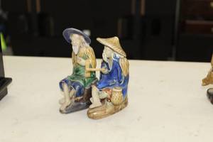 lot 894 image: Lot of (2) Ceramic Oriental Men Figurines