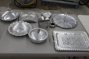 lot 858 image: Lot of (10) Aluminum Serving Trays