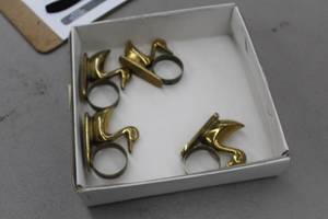 lot 944 image: Lot of (4) Brass Duck Napkin Holders