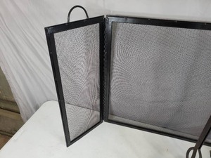 lot 50 image: New Fireplace Screen and 4 Piece Tool Set