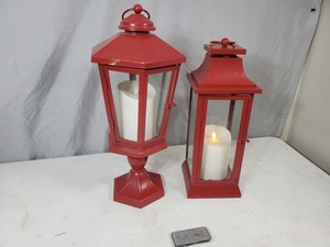 lot 82 image: 2 Luminara Lanterns with Candles and Remote