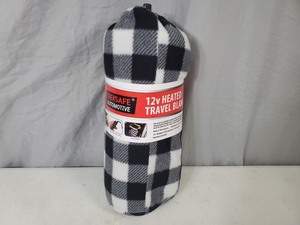 lot 97 image: New 12V Heated Travel Blanket with Bag