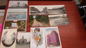lot 64 image: Vintage Post Cards - Wausau, WI, Minneapolis- St. Paul, Minnehaha Falls, Chicago.