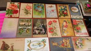 lot 92 image: Christmas Post Cards many antique.