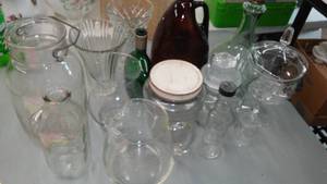 lot 42 image: Glass bottles & pitchers.