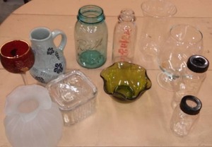 lot 159 image: Ball Jar, Milk bottle & more.