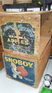 lot 173 image: Apple Crates (2) Ribbon Fruits & Snoboy.