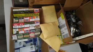 lot 182 image: T. V. tubes and transistors, over 100.