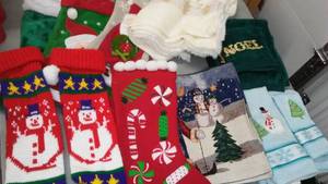 lot 241 image: Christmas Stockings & towels