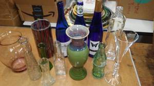 lot 608 image: Vases, bottles, foreign Coke & more.