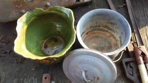 lot 233 image: Gray enamel chamber pot.