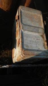 lot 236 image: Large ammo box & (5) Clay pots.