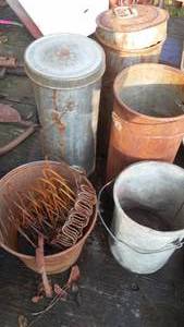 lot 240 image: (5) buckets and springs.