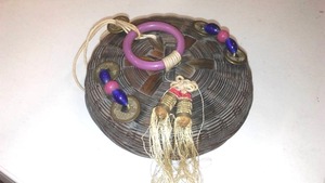 lot 284 image: Antique basket with ornamentation.