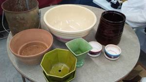 lot 192 image: Huge earthenware bowl & more.