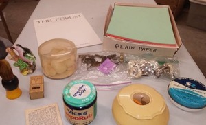lot 782 image: Misc. Vintage Collectible and portable Safe.