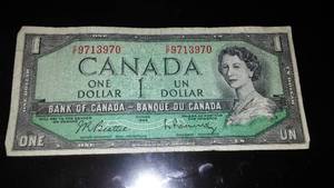 lot 116D image: Canada one dollar 1954 Paper