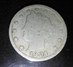 lot 116H image: 1904 V Nickel