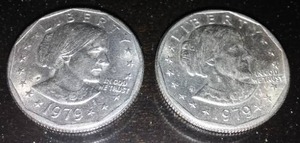 lot 240L image: 2 Susan B. Anthony one dollar coins 1979