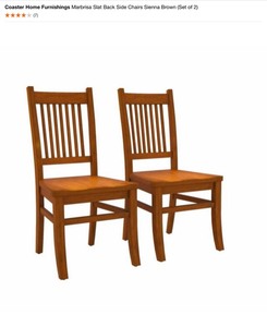 Coaster Home Furnishings Marbrisa Slat Back Side Chairs Sienna Brown (Set of 2). See Pictures