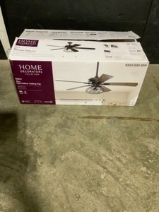 Home Decorators Collection Ellard 52 in. LED Indoor Matte Black Ceiling Fan with Light. See Pictures