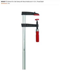 BESSEY TG Series 40 in. Bar Clamp with Wood Handle and 4-12 in. Throat Depth. See Pictures