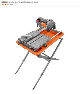 RIDGID 9 Amp Corded 7 in. Wet Tile Saw with Stand & RIDGID 6.5 Amp Corded 7 in. Table Top Wet Tile Saw. See Pictures