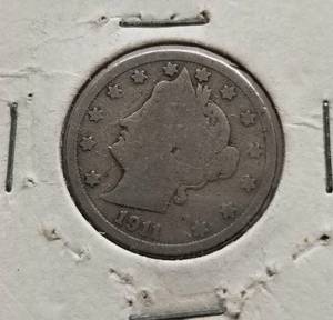 2 US NICKELS 1911 LIBERTY 1936-D BUFFALO
