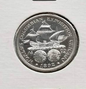 1892 CHICAGO WORLDS FAIR COLUMBIAN EXPO COMMEMORATIVE HALF DOLLAR 1492-1892