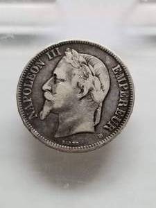 1868 EMPIRE OF FRANCE 5 FRANCS NAPOLEON III 90% SILVER