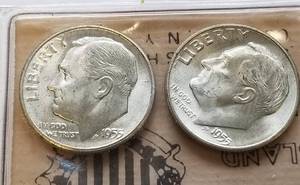 2 UNCIRCULATED 1955-S ROOSEVELT DIMES