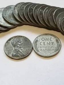 DATE ROLL OF 50 US CENTS 1943 WWII WAR TIME STEEL CENTS