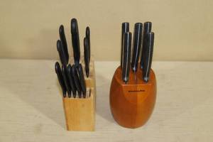 lot 56 image: 2 Cutlery Sets with Wood Blocks