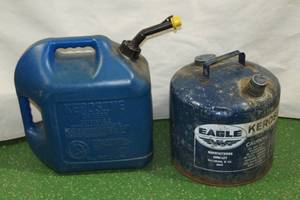 lot 54 image: 2 Kerosene Cans - One Vintage Metal
