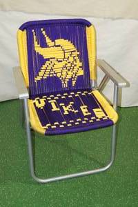 lot 63 image: Hand Woven Minnesota Vikings Lawn Chair
