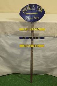 lot 62 image: Hand Made Minnesota Vikings Yard Sign