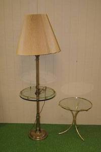 lot 128 image: Floor Standing Lamp Table and Small Table