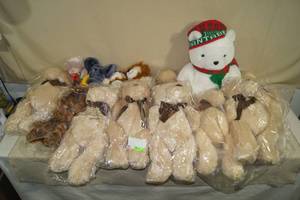 lot 143 image: Plush Teddy Bears and a Santa Bear