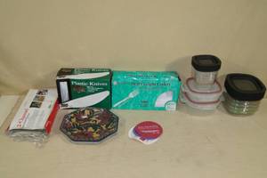 lot 146 image: Plastic Cutlery, Food Storage Containers